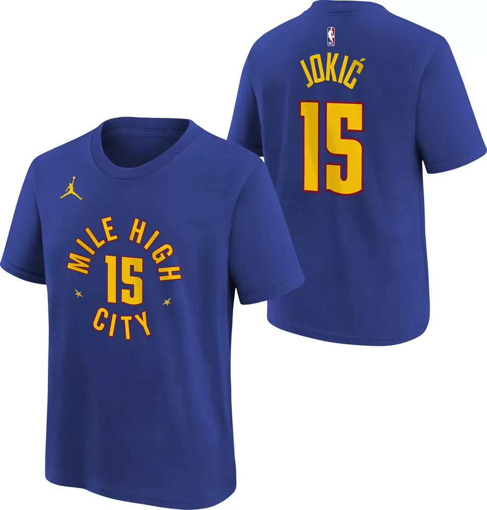 Nike Youth Denver Nuggets Nikola Jokic #15 Blue T-Shirt