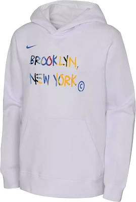 Nike Youth 2022-23 City Edition Brooklyn Nets White Essential Pullover Hoodie
