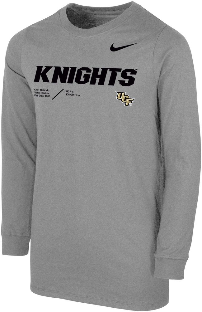 Dick's Sporting Goods Nike Youth UCF Knights Grey Cotton Football Sideline  Team Issue Long Sleeve T-Shirt | Dullest Town Center