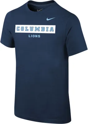 Nike Youth Columbia Lions Columbia Blue Core Cotton Wordmark T-Shirt