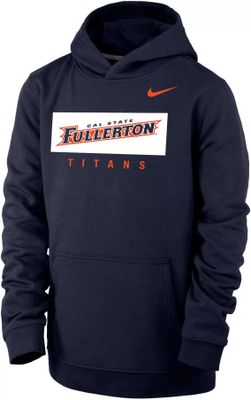 Nike Youth Cal State Fullerton Titans Navy Blue Club Fleece Pullover Hoodie