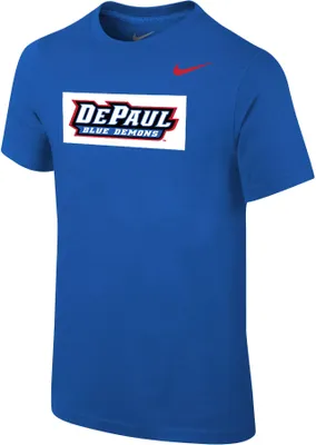 Nike Youth DePaul Blue Demons Royal Core Cotton Wordmark T-Shirt