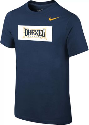 Nike Youth Drexel Dragons Blue Core Cotton Wordmark T-Shirt