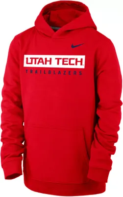 Nike Youth Utah Tech Trailblazers Red Club Fleece Pullover Hoodie