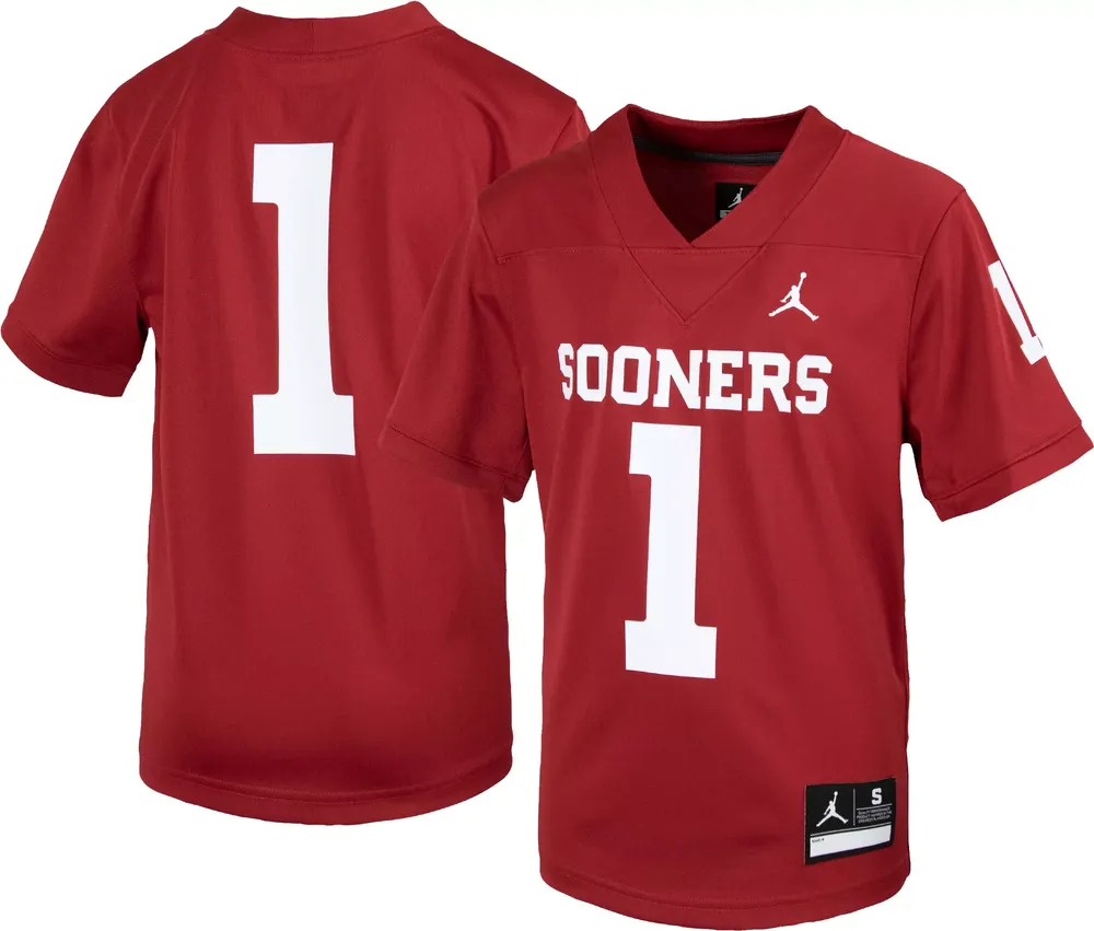 Jordan Youth Oklahoma Sooners #1 Crimson Untouchable Game Football Jersey