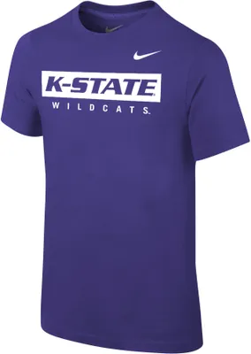 Nike Youth Kansas State Wildcats Purple Core Cotton Wordmark T-Shirt