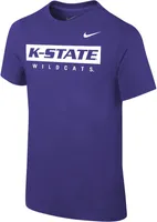 Nike Youth Kansas State Wildcats Purple Core Cotton Wordmark T-Shirt