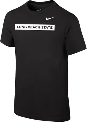 Nike Youth Long Beach State 49ers Black Core Cotton Wordmark T-Shirt