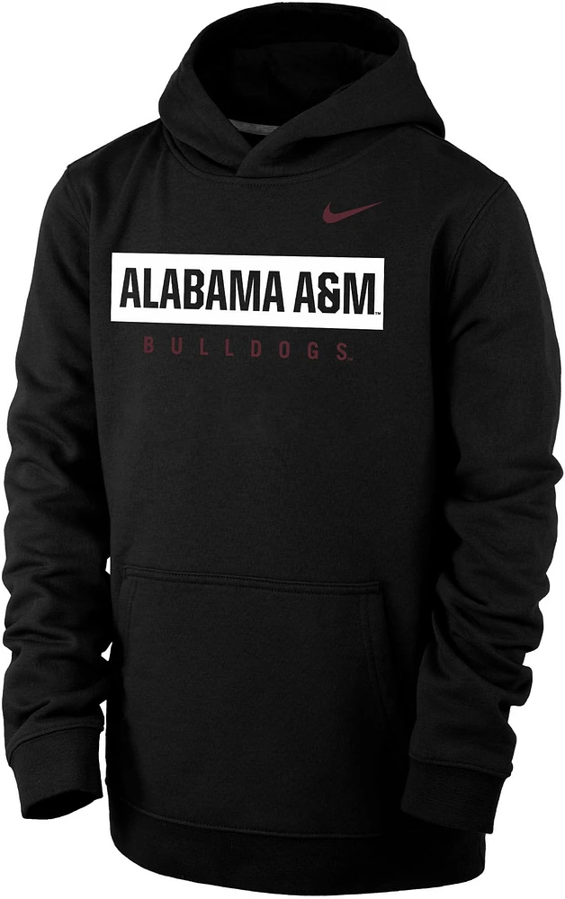 Nike Youth Alabama A&M Bulldogs Black Club Fleece Pullover Hoodie