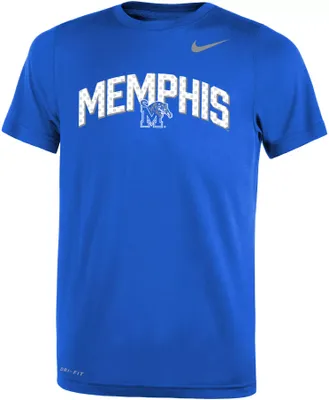 Nike Youth Memphis Tigers Blue Dri-FIT Legend Football Sideline Team Issue Arch T-Shirt