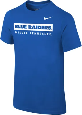 Nike Youth Middle Tennessee State Blue Raiders Core Cotton Wordmark T-Shirt