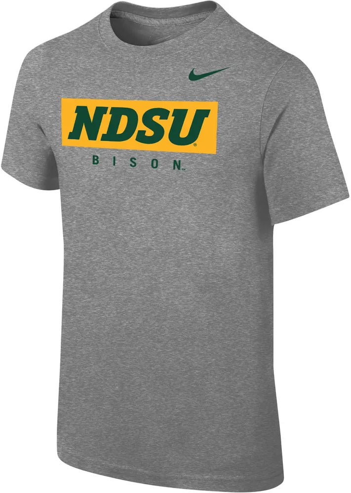 Nike Youth North Dakota State Bison Green Core Cotton Wordmark T-Shirt