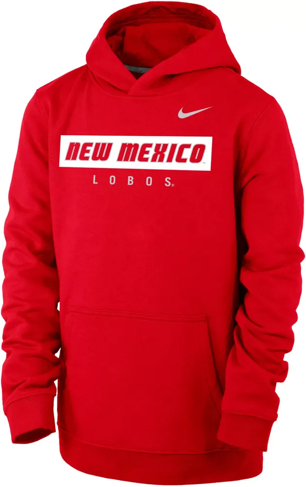 Nike Youth New Mexico Lobos Cherry Club Fleece Pullover Hoodie