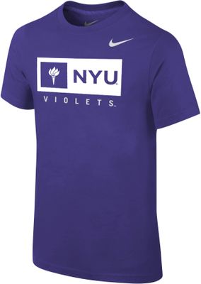 Nike Youth NYU Violets Purple Core Cotton Wordmark T-Shirt