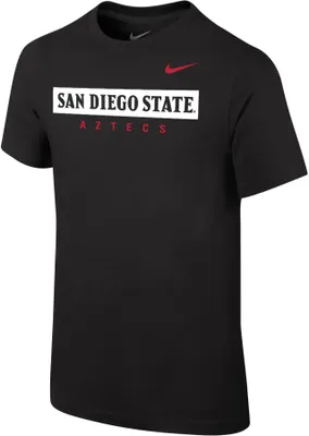 Nike Youth San Diego State Aztecs Black Core Cotton Wordmark T-Shirt