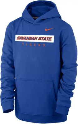 Nike Youth Savannah State Tigers Reflex Blue Club Fleece Pullover Hoodie