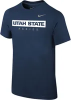 Nike Youth Utah State Aggies Blue Core Cotton Wordmark T-Shirt