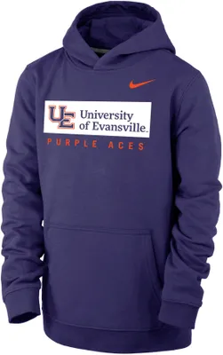 Nike Youth Evansville Purple Aces Club Fleece Pullover Hoodie