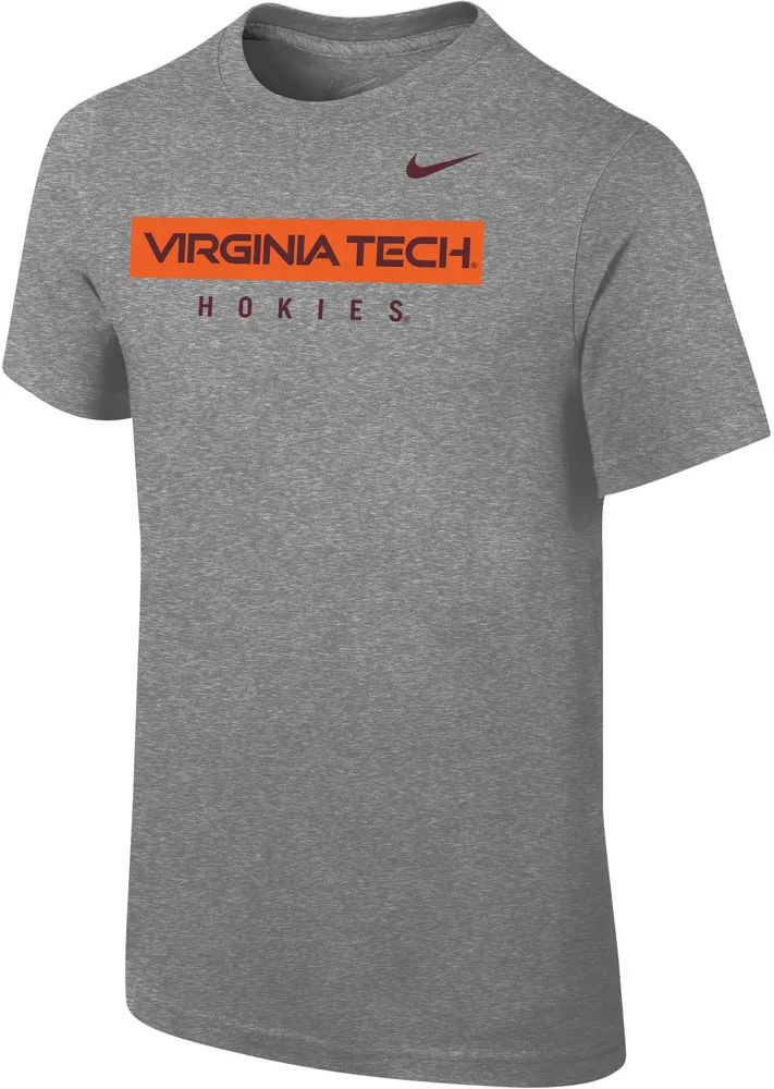 Nike Youth Virginia Tech Hokies Grey Core Cotton Wordmark T-Shirt