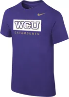 Nike Youth Western Carolina Catamounts Purple Core Cotton Wordmark T-Shirt