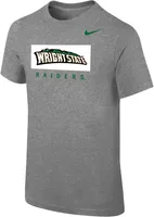 Nike Youth Wright State Raiders Grey Core Cotton Wordmark T-Shirt