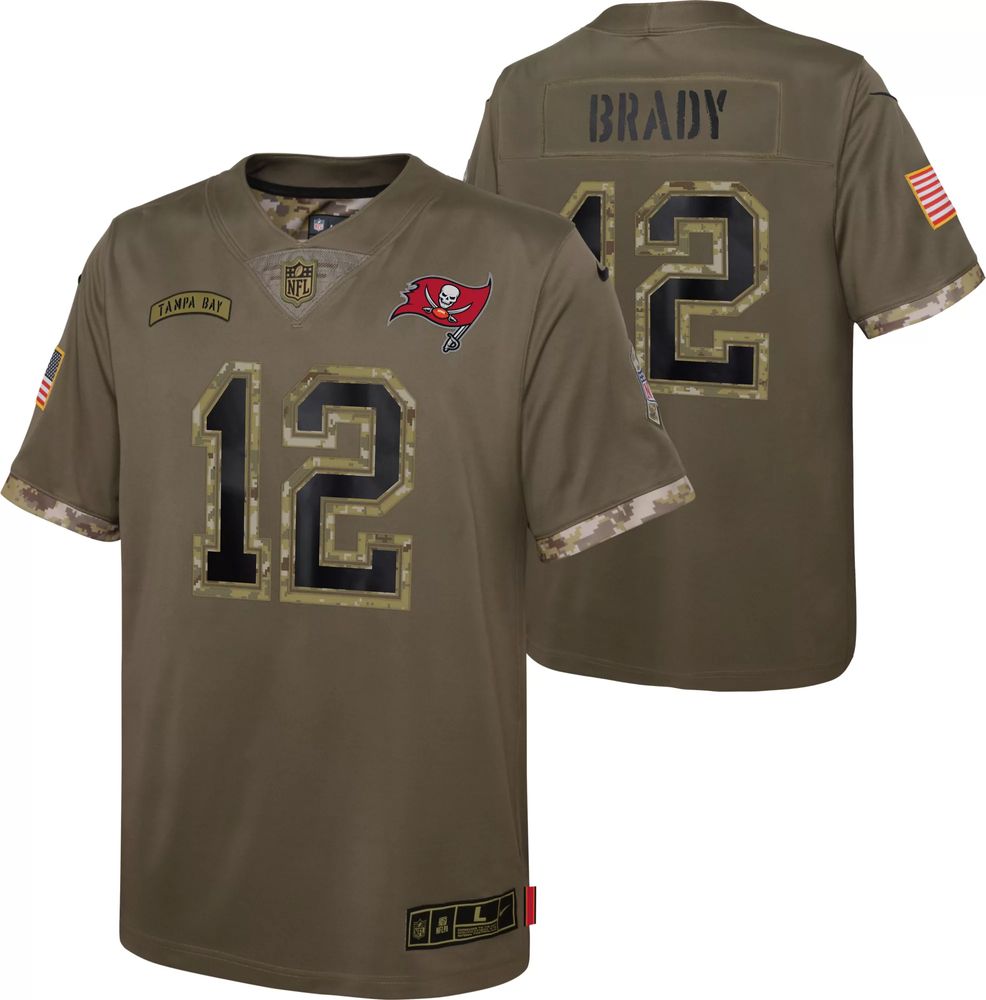 Dick's Sporting Goods Nike Youth Tampa Bay Buccaneers Tom Brady #12 Salute  to Service Olive Limited Jersey