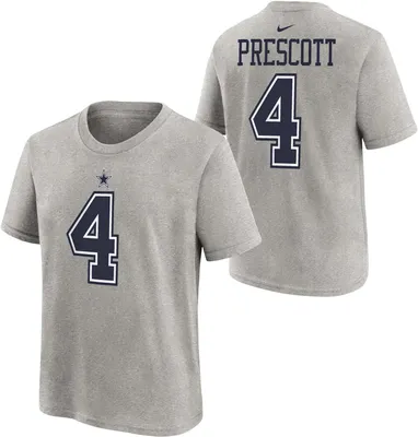 Nike Youth Dallas Cowboys Dak Prescott #4 Grey T-Shirt