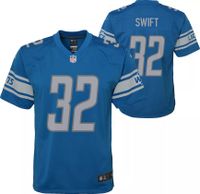 Men's Nike D'Andre Swift Blue Detroit Lions Team Game Jersey