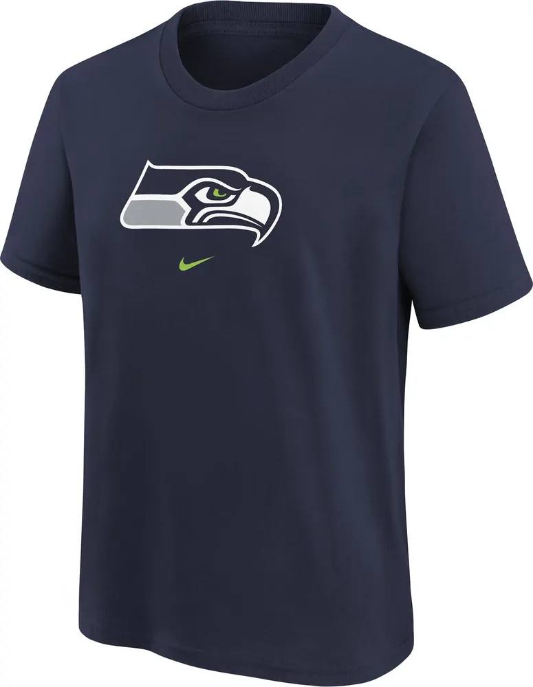 Nike Youth Seattle Seahawks Logo Navy Cotton T-Shirt