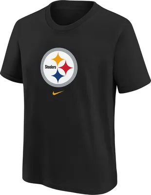 Nike Youth Pittsburgh Steelers Logo Black Cotton T-Shirt