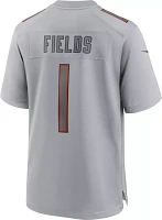 Nike Men's Chicago Bears Justin Fields #1 Atmosphere Grey Game Jersey