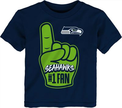 NFL Team Apparel Little Kids' Seattle Seahawks Draft Pick Navy T-Shirt