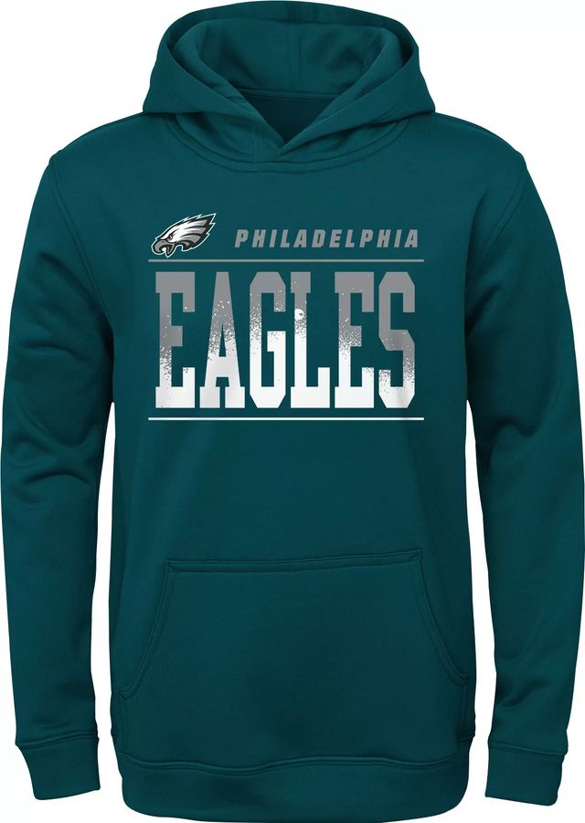 NFL Team Apparel Youth Philadelphia Eagles Primary Logo Black Pullover  Hoodie