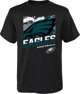 NFL Team Apparel Youth Philadelphia Eagles Rowdy Black T-Shirt