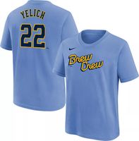 Nike Youth Milwaukee Brewers Christian Yelich #22 Navy T-Shirt