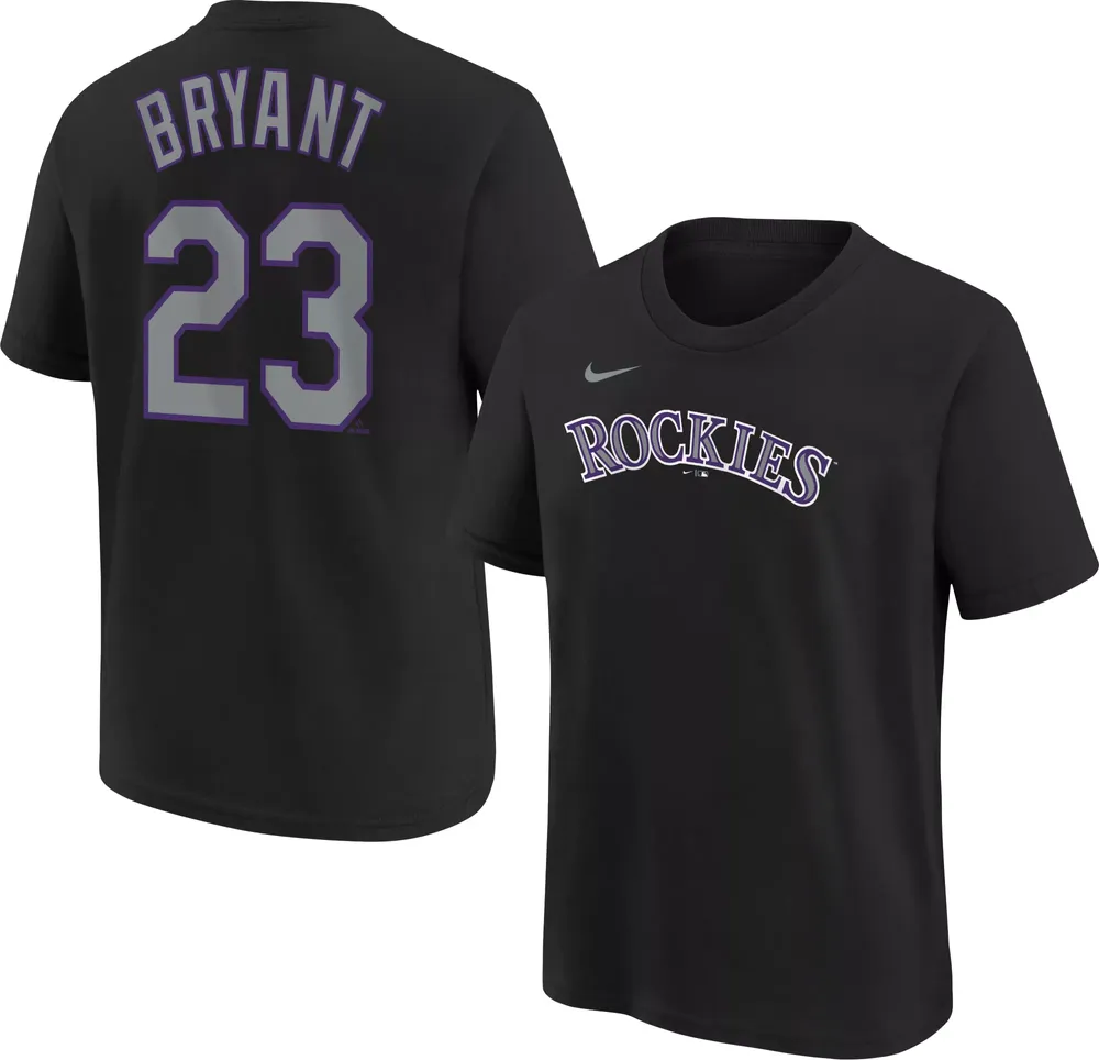 MLB Team Apparel Youth Colorado Rockies Kris Bryant #23 Black T-Shirt