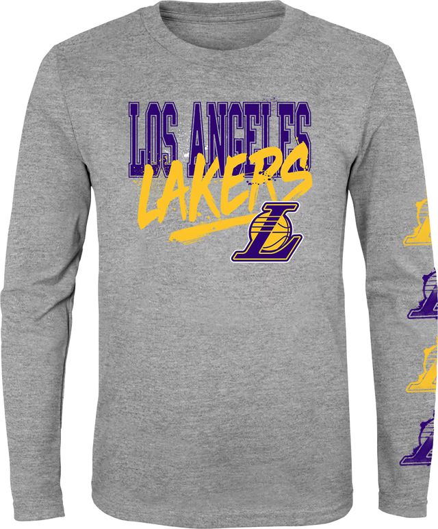 Dick's Sporting Goods Outerstuff Youth Los Angeles Lakers Grey Get Busy Long  Sleeve Shirt