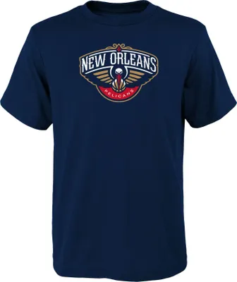 Outerstuff Youth New Orleans Pelicans Navy Logo T- Shirt