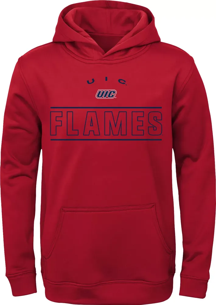 Gen2 Youth UIC Flames Dark Red Hoodie