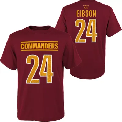 NFL Team Apparel Youth Washington Commanders Antonio Gibson #24 Red T-Shirt