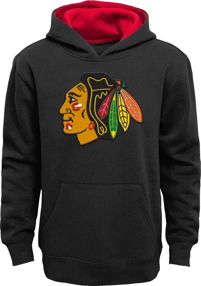 NHL Youth Chicago Blackhawks Prime Alternate Black Pullover Hoodie