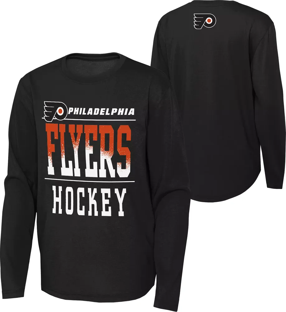 NHL Youth Philadelphia Flyers Barn Burner Black Long Sleeve Shirt