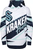 NHL Youth Seattle Kraken Blue/White Adept Quarterback Pullover Hoodie