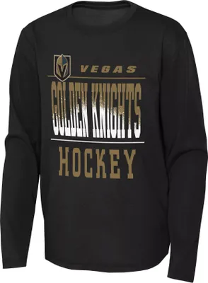 NHL Youth Vegas Golden Knights Saucer Pass Black T-Shirt