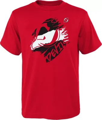 NHL Youth New Jersey Devils Knockout Red T-Shirt