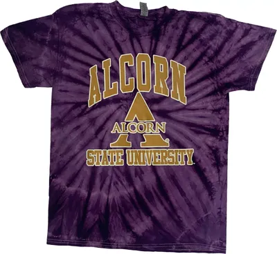 Tones of Melanin Alcorn State Braves Purple Tie-Dye T-Shirt