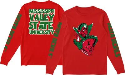 Tones of Melanin Mississippi Valley State Delta Devils Red Concert Long Sleeve T-Shirt