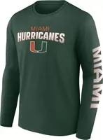 NCAA Men's Miami Hurricanes Green Iconic Anyone's Game Long Sleeve T-Shirt