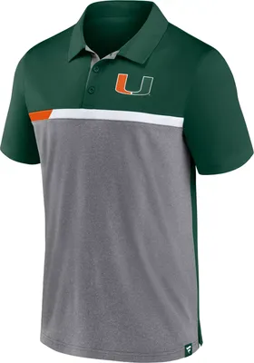 NCAA Men's Miami Hurricanes Green Iconic Poly Polo