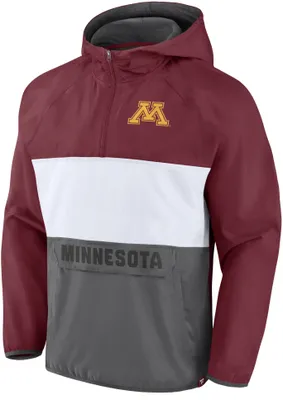 NCAA Men's Minnesota Golden Gophers Maroon Iconic Woven Colorblock Anorak Jacket